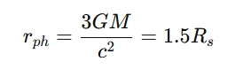 formula of The radius of the photon sphere